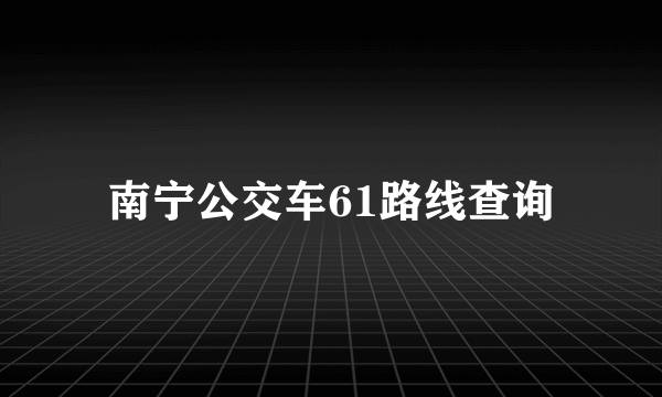 南宁公交车61路线查询