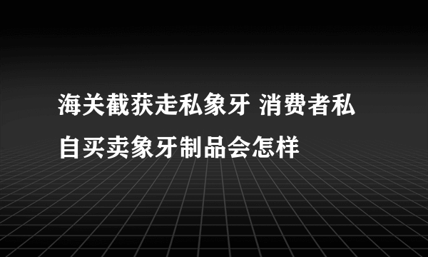 海关截获走私象牙 消费者私自买卖象牙制品会怎样