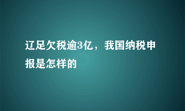 辽足欠税逾3亿，我国纳税申报是怎样的