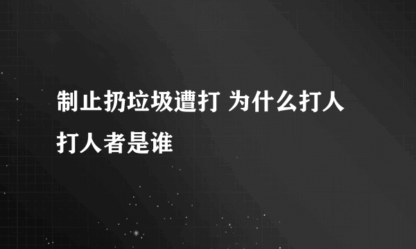 制止扔垃圾遭打 为什么打人打人者是谁