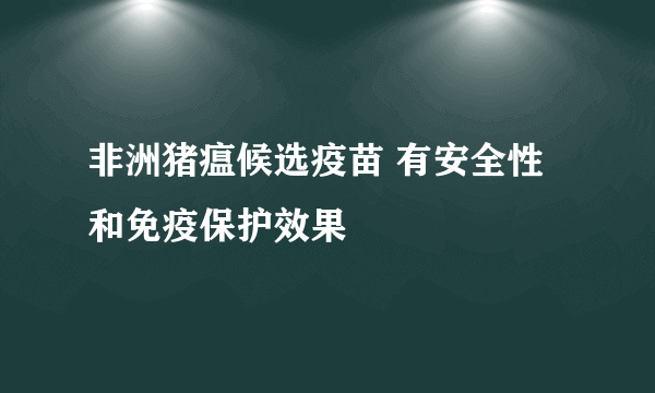 非洲猪瘟候选疫苗 有安全性和免疫保护效果