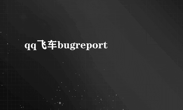 qq飞车bugreport