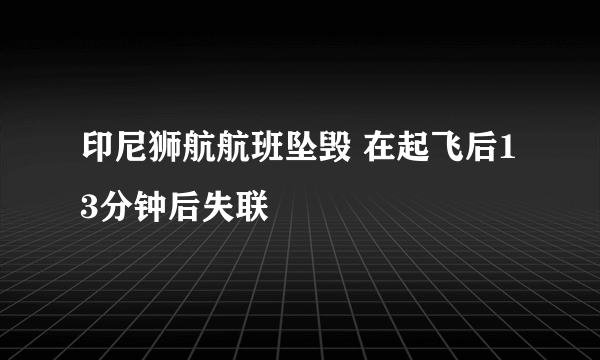 印尼狮航航班坠毁 在起飞后13分钟后失联