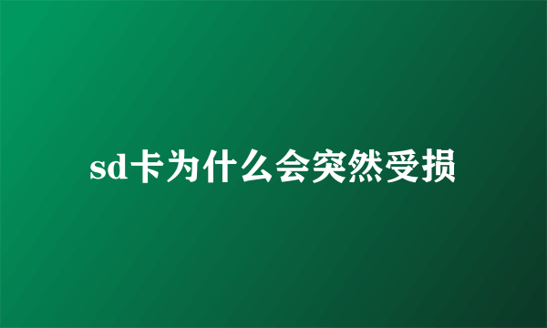 sd卡为什么会突然受损