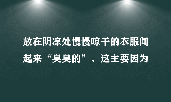 放在阴凉处慢慢晾干的衣服闻起来“臭臭的”，这主要因为