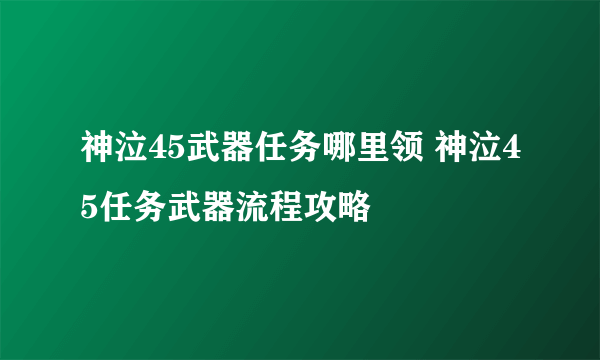 神泣45武器任务哪里领 神泣45任务武器流程攻略