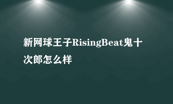 新网球王子RisingBeat鬼十次郎怎么样