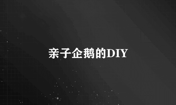 亲子企鹅的DIY