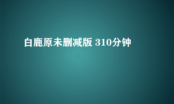 白鹿原未删减版 310分钟