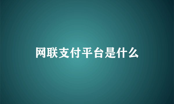 网联支付平台是什么