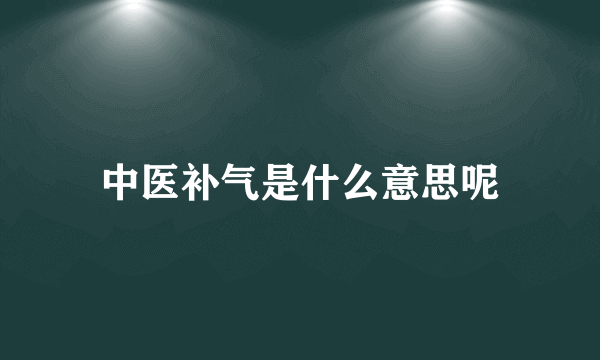 中医补气是什么意思呢