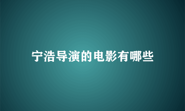 宁浩导演的电影有哪些