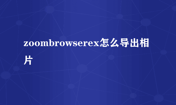 zoombrowserex怎么导出相片