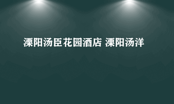 溧阳汤臣花园酒店 溧阳汤洋