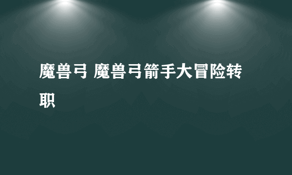 魔兽弓 魔兽弓箭手大冒险转职