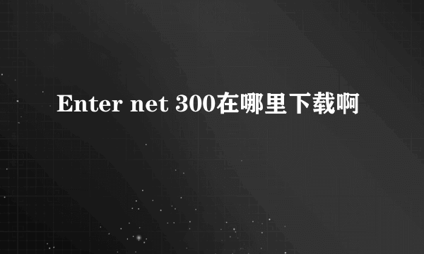 Enter net 300在哪里下载啊