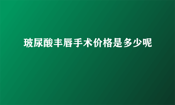 玻尿酸丰唇手术价格是多少呢