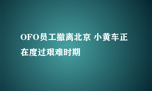 OFO员工撤离北京 小黄车正在度过艰难时期