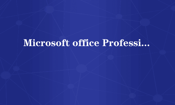 Microsoft office Professional edition是什么