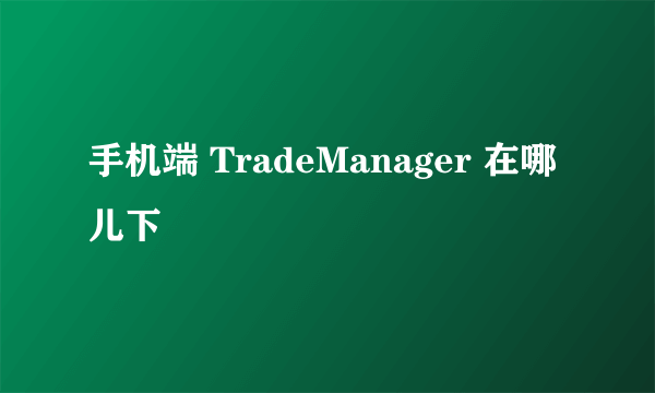 手机端 TradeManager 在哪儿下