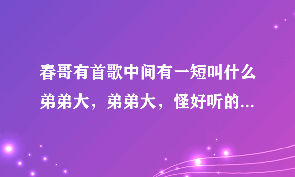 春哥有首歌中间有一短叫什么弟弟大，弟弟大，怪好听的，求歌名~还有什么7 11的~