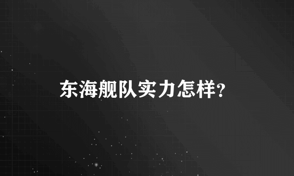 东海舰队实力怎样？