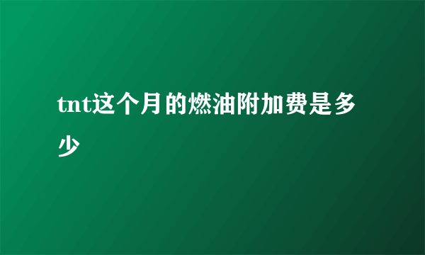 tnt这个月的燃油附加费是多少