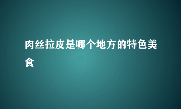 肉丝拉皮是哪个地方的特色美食