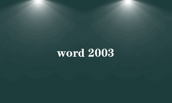 word 2003