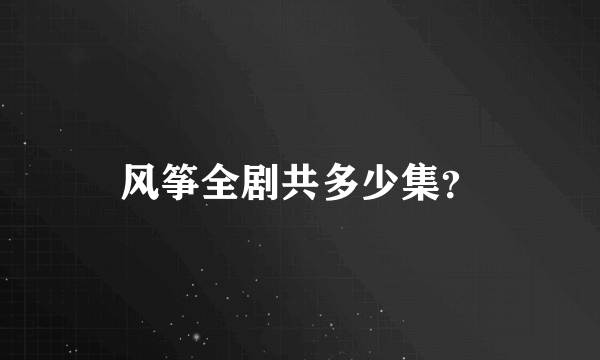 风筝全剧共多少集？