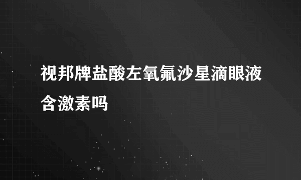 视邦牌盐酸左氧氟沙星滴眼液含激素吗