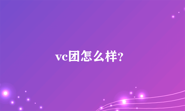 vc团怎么样？