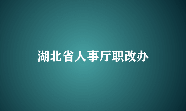 湖北省人事厅职改办