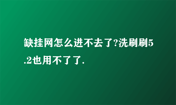 缺挂网怎么进不去了?洗刷刷5.2也用不了了.