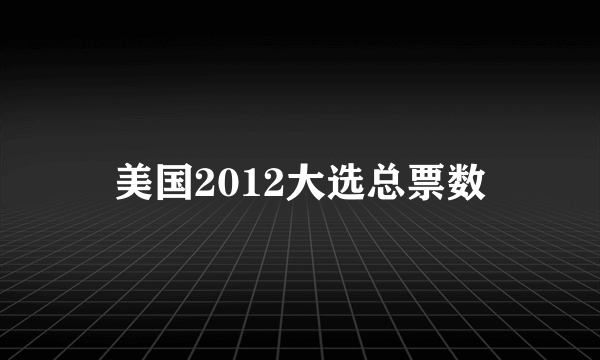 美国2012大选总票数