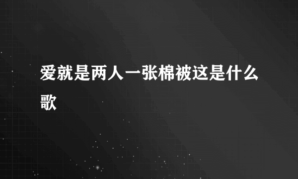 爱就是两人一张棉被这是什么歌